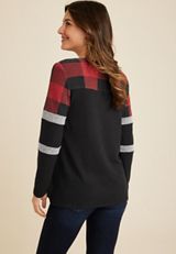 Heritage Buffalo Plaid Mixer Tee, REBEL RED COMBO, small
