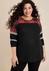 Plus Size Heritage Buffalo Plaid Mixer Tee, C7044, small