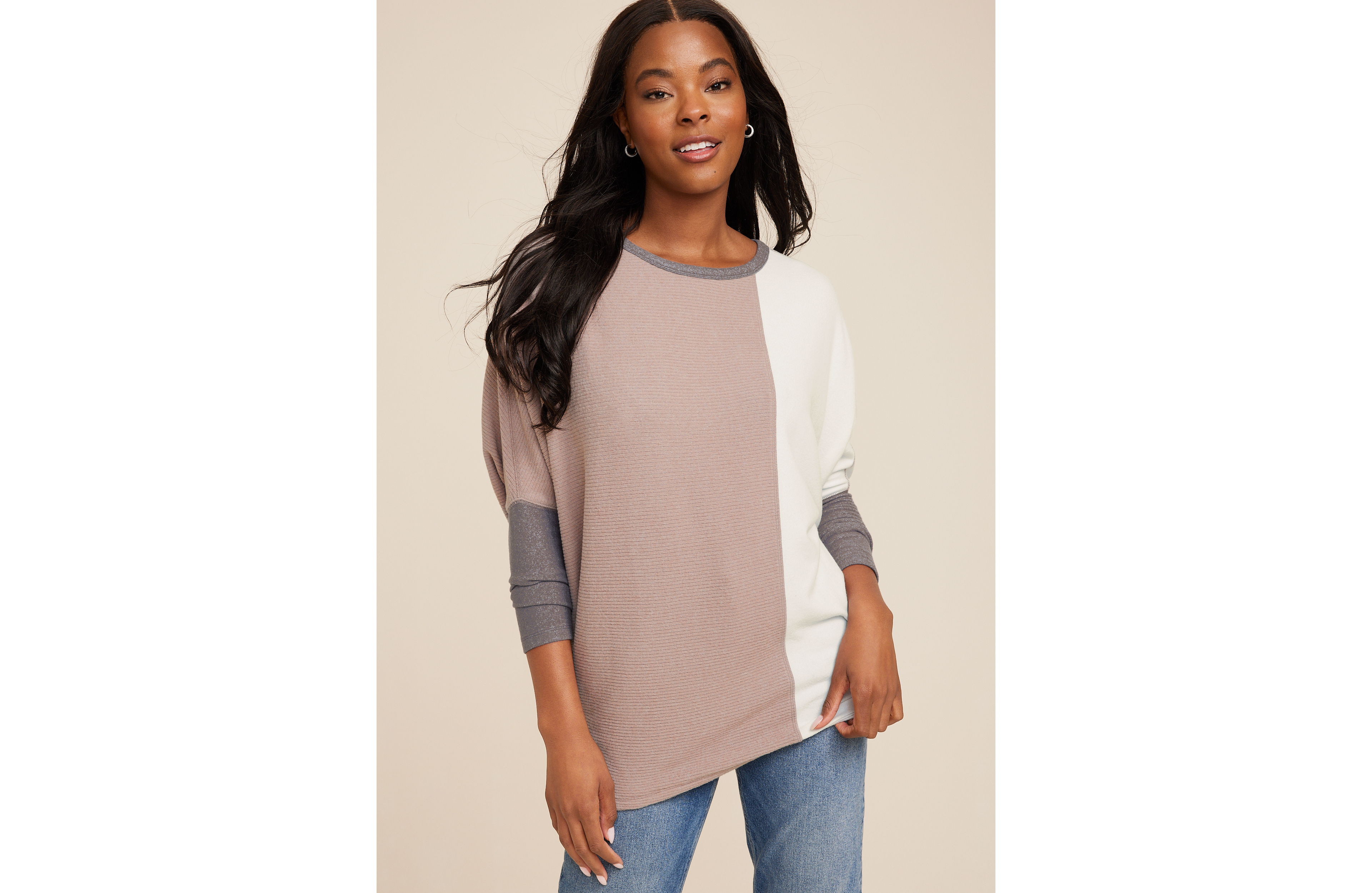 24/7 Dakota Colorblock Dolman Top