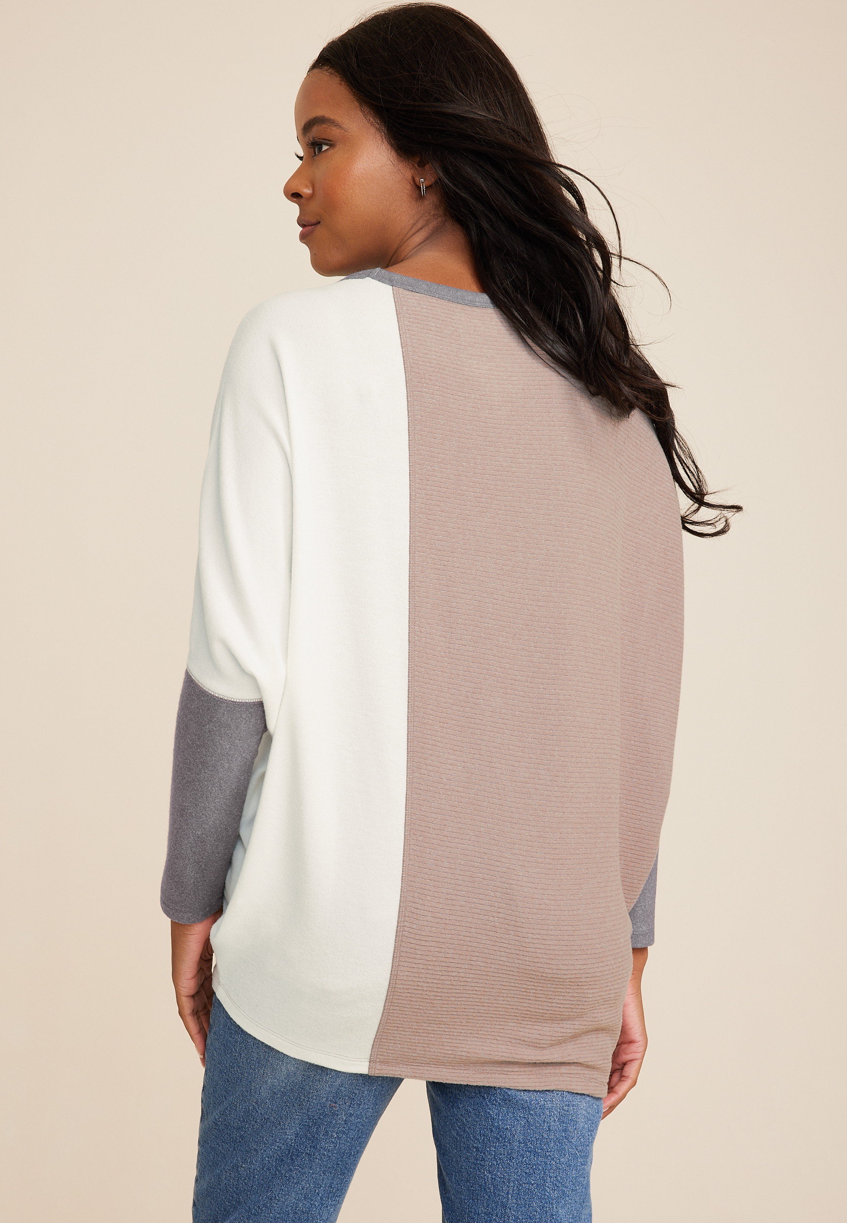 24/7 Dakota Colorblock Dolman Top, C1084, large