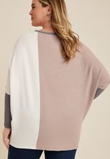 Plus Size 24/7 Dakota Colorblock Dolman Top, C1084, small