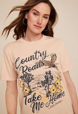 Country Roads Vintage Oversized Graphic Tee, C9505, small