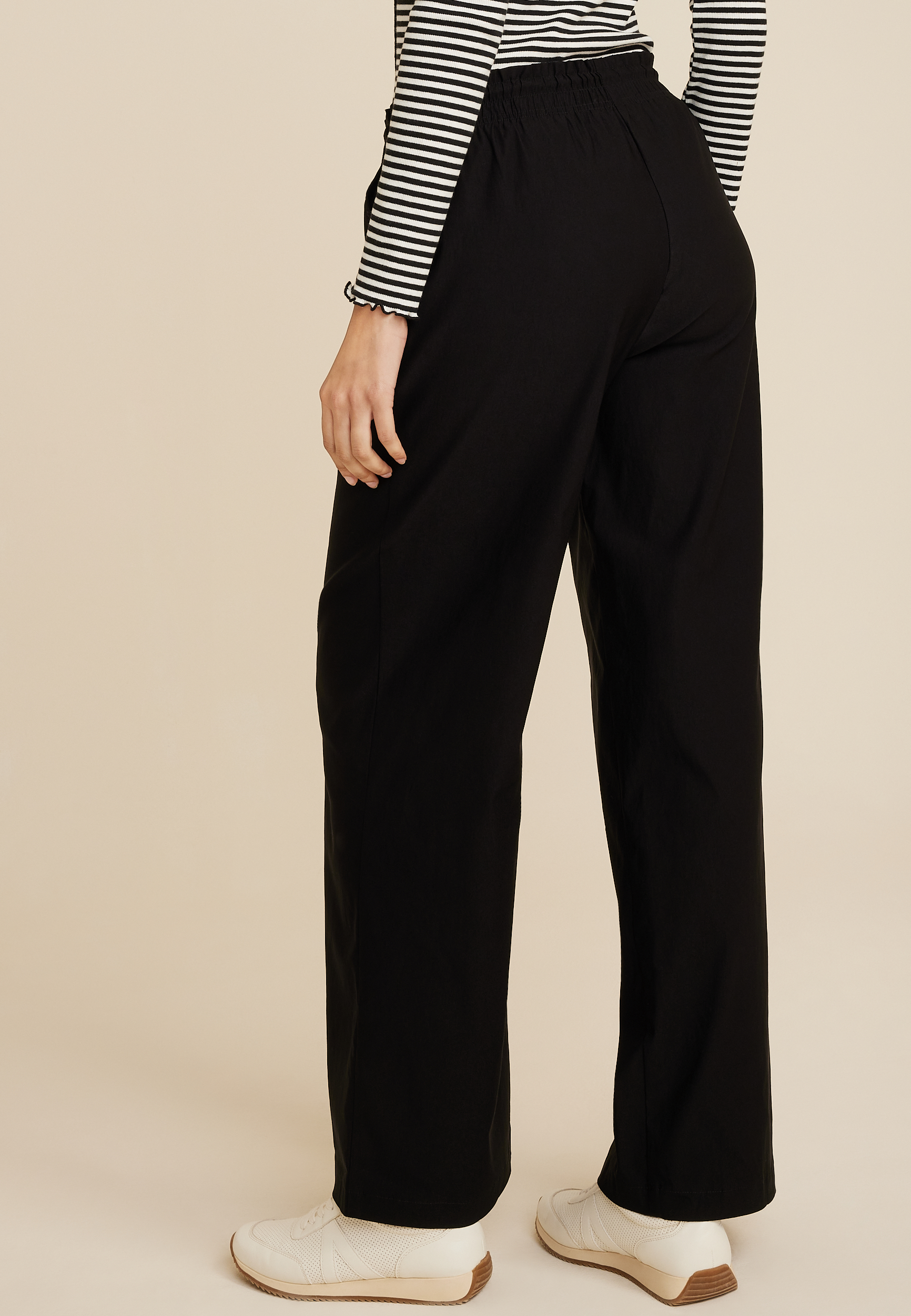 Bungee Waist High Rise Wide Leg Pant, C106, large