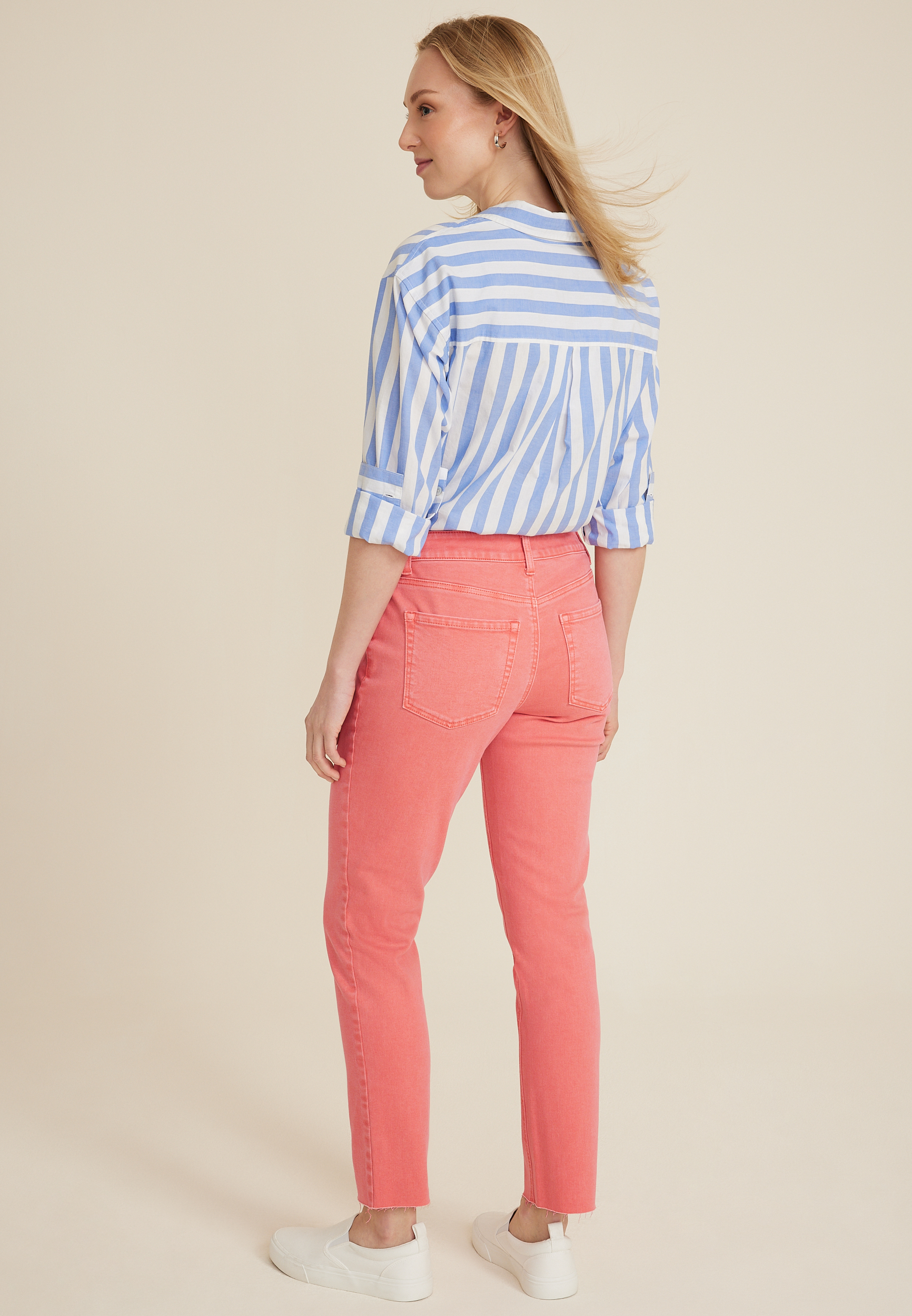 m jeans by maurices&trade; Colored Mid Rise Slim Straight Ankle Jean, C283, large