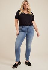 Plus Size m jeans by maurices&trade; Classic Mid Rise Slim Straight Jean, MEDIUM SANDBLAST, small