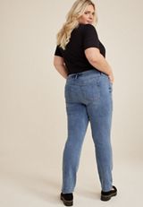 Plus Size m jeans by maurices&trade; Classic Mid Rise Slim Straight Jean, MEDIUM SANDBLAST, small