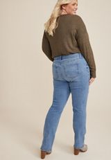 Plus Size m jeans by maurices&trade; Classic High Rise Ripped Slim Boot Jean, C3337, small