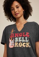 Jingle Bell Rock Graphic Tee, BLACK, small