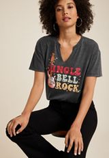 Jingle Bell Rock Graphic Tee, BLACK, small