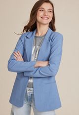 One Button Boyfriend Blazer, C122, small
