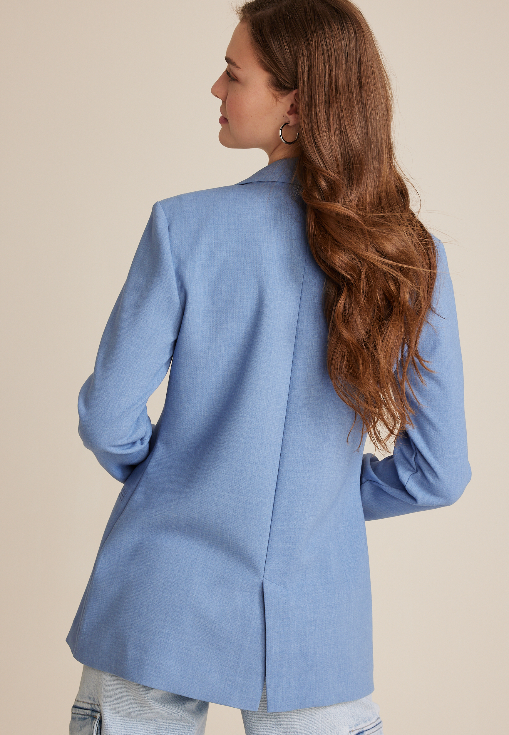 One Button Boyfriend Blazer, C122, large
