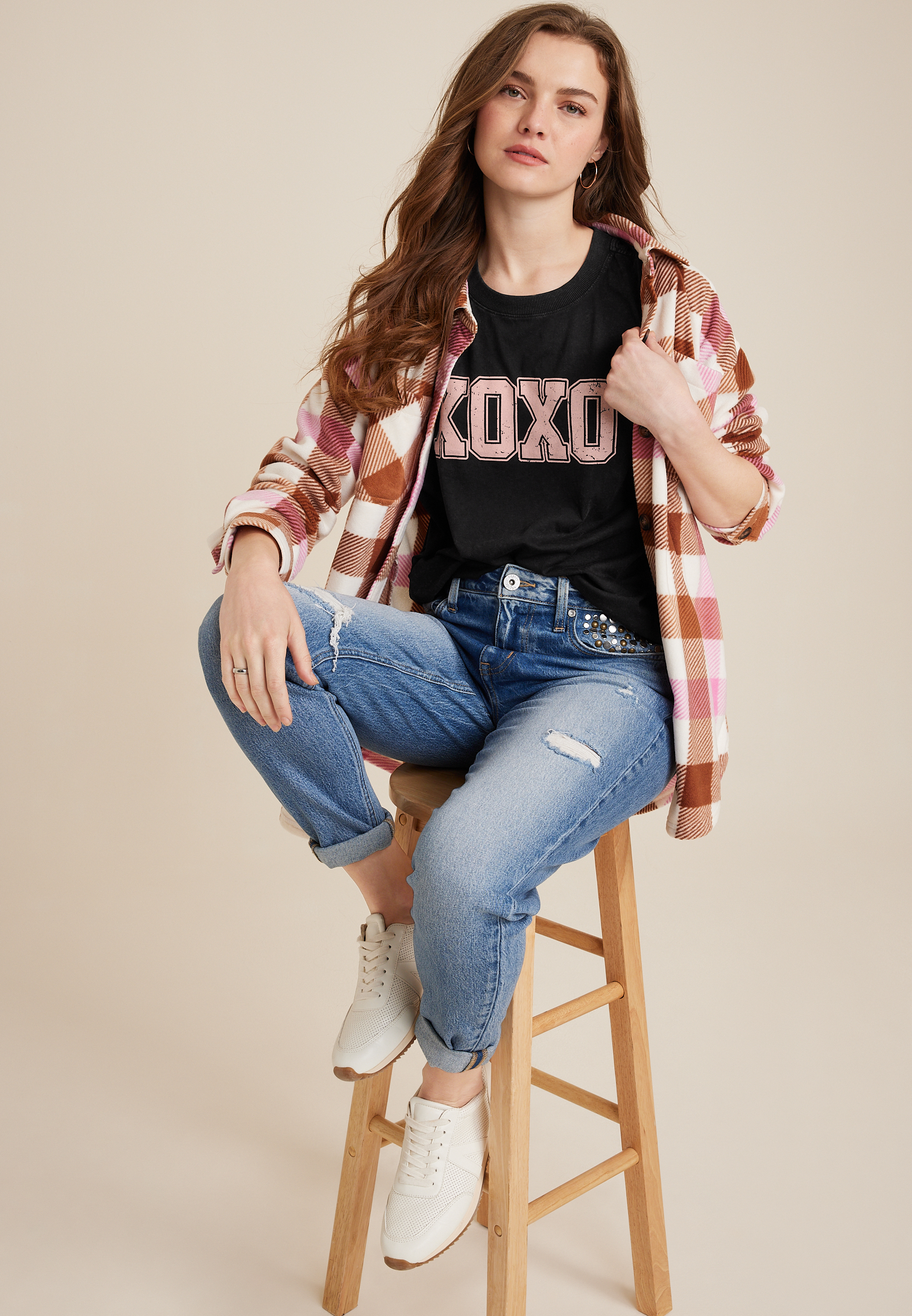 XOXO Graphic Tee, BLACK, large