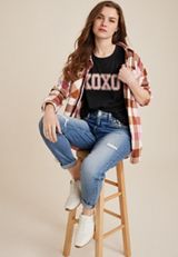 XOXO Graphic Tee, BLACK, small