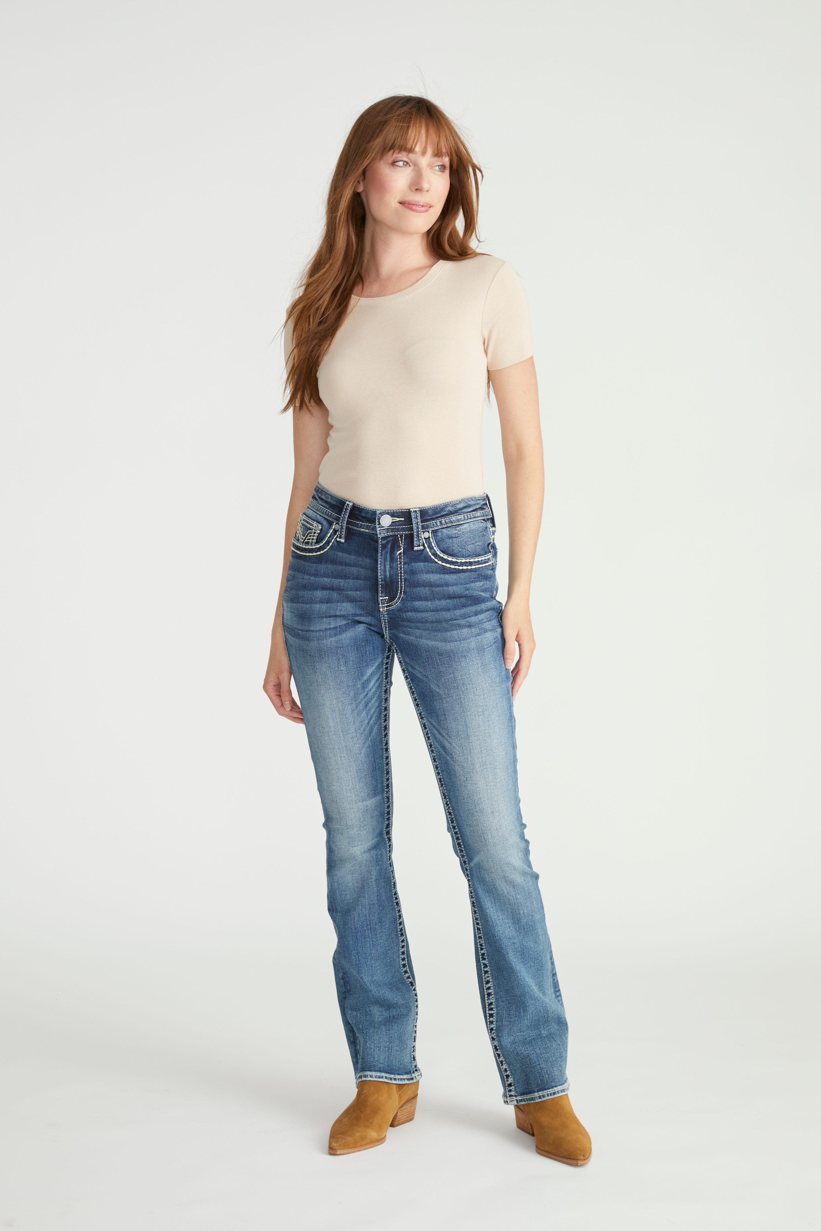 Vigoss&reg; Heritage Mid Rise Bootcut Jean, C3337, large