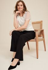 Pearl Puff Sleeve Blouse, C9184, small