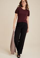 Clip Dot Puff Sleeve Blouse, C9228, small