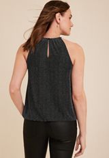 Sparkle Knit High Neck Tank, C1756, small