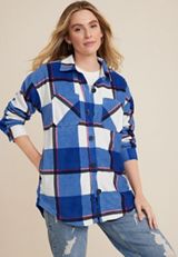 Wilder Plaid Fleece Shacket, C2644, small