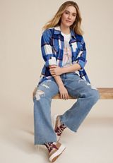 Wilder Plaid Fleece Shacket, C2644, small