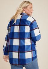 Plus Size Wilder Plaid Fleece Shacket, C2644, small