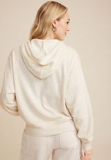 Floral Embroidered Hoodie, LIGHT HEATHER GRAY, small