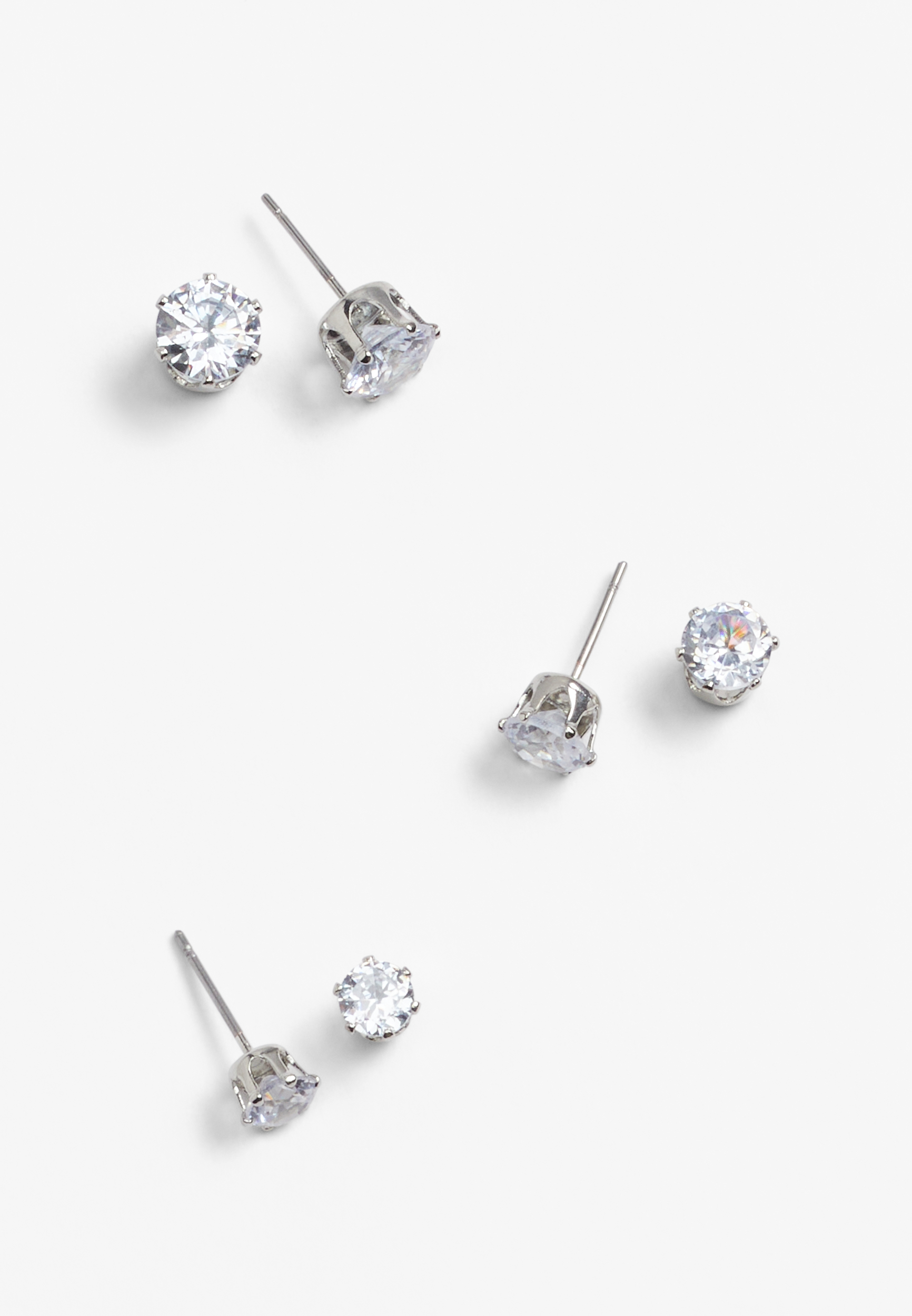 3 Pack Crystal Stud Earring Set | maurices