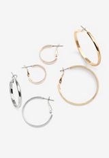 3 Pack Mixed Metals Hoop Earring Set, C1524, small
