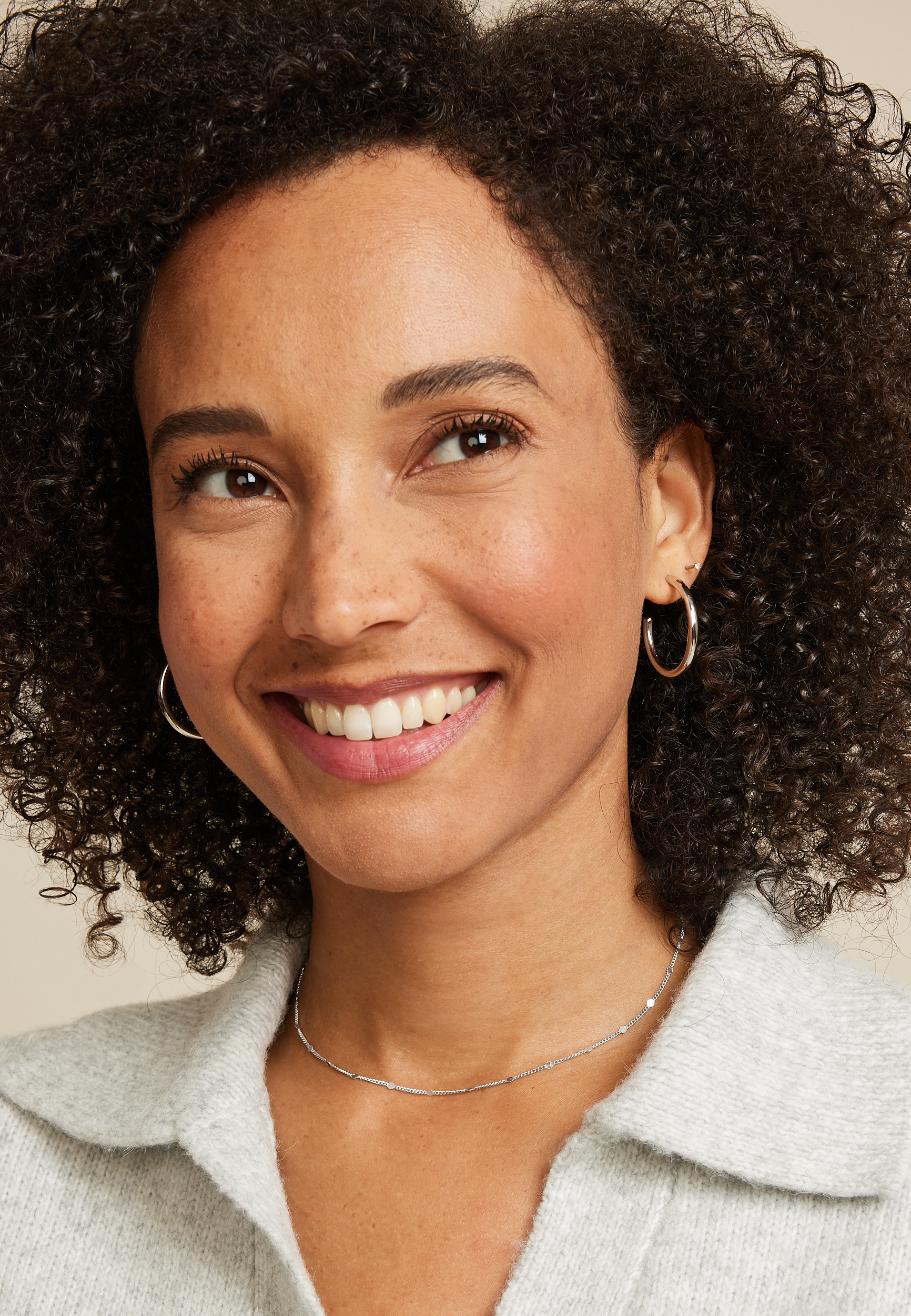 3 Pack Silver Hoop Earring Set, SILVER, large