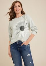 Sunflower Relaxed Fit Sweatshirt, LIGHT HEATHER GRAY, small