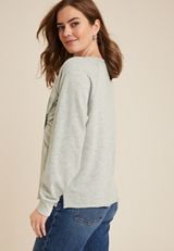 Sunflower Relaxed Fit Sweatshirt, LIGHT HEATHER GRAY, small