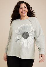 Plus Size Sunflower Sweatshirt, C3348, small