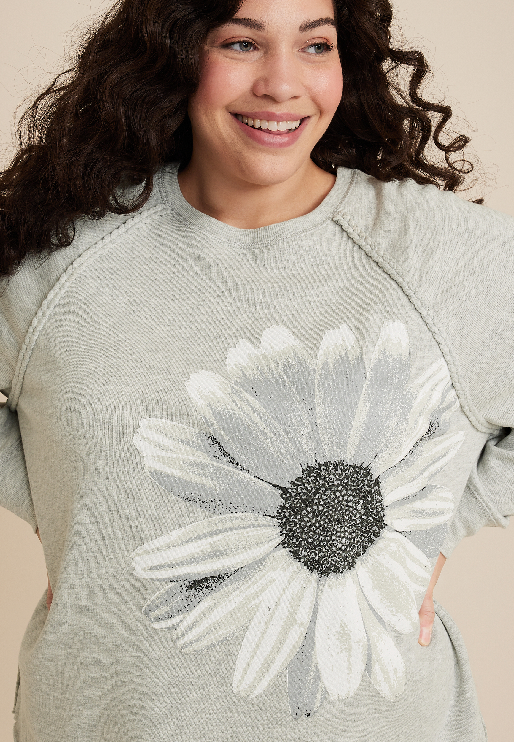 Plus Size Sunflower Sweatshirt, C3348, large