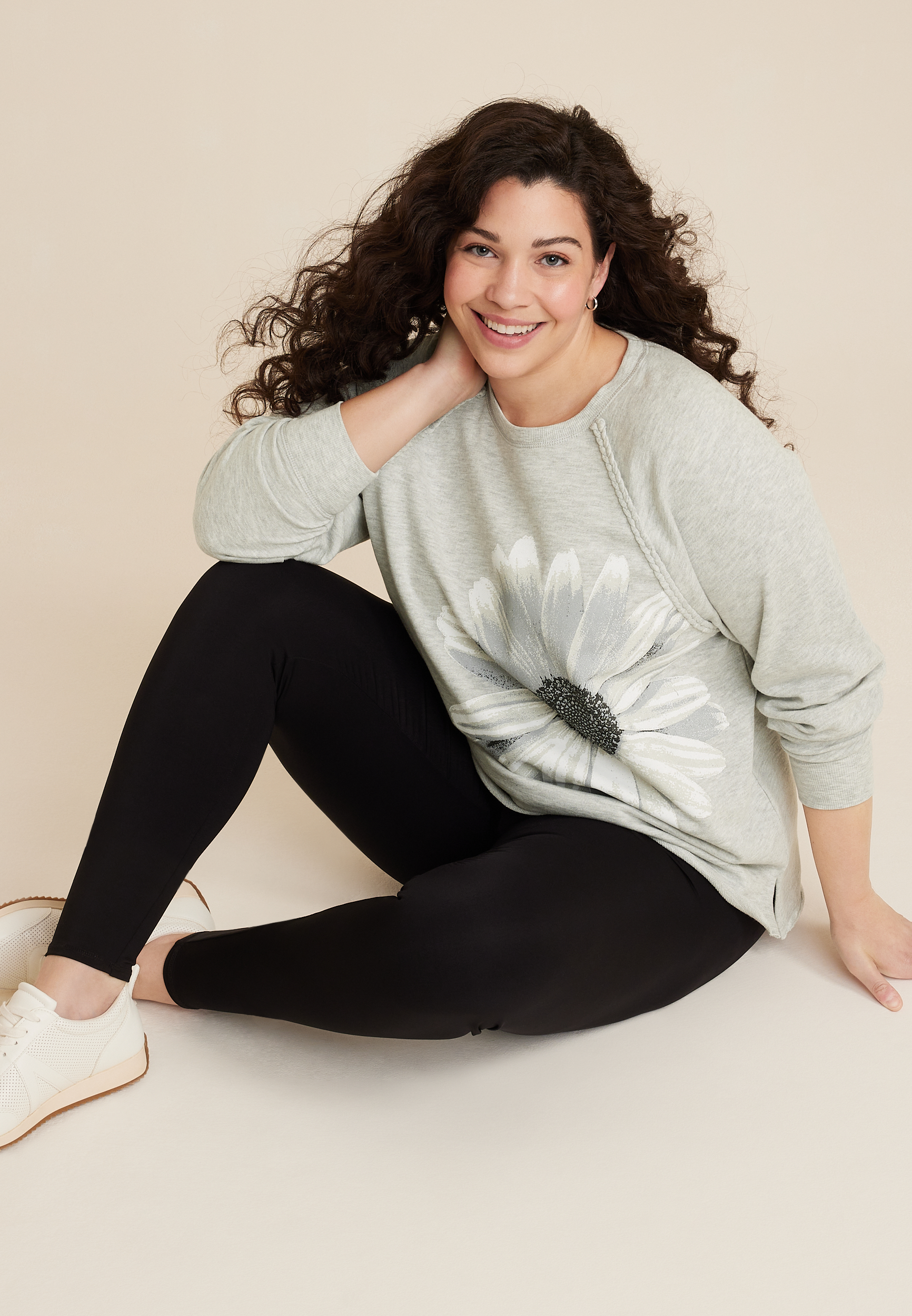 Plus Size Sunflower Sweatshirt, C3348, large