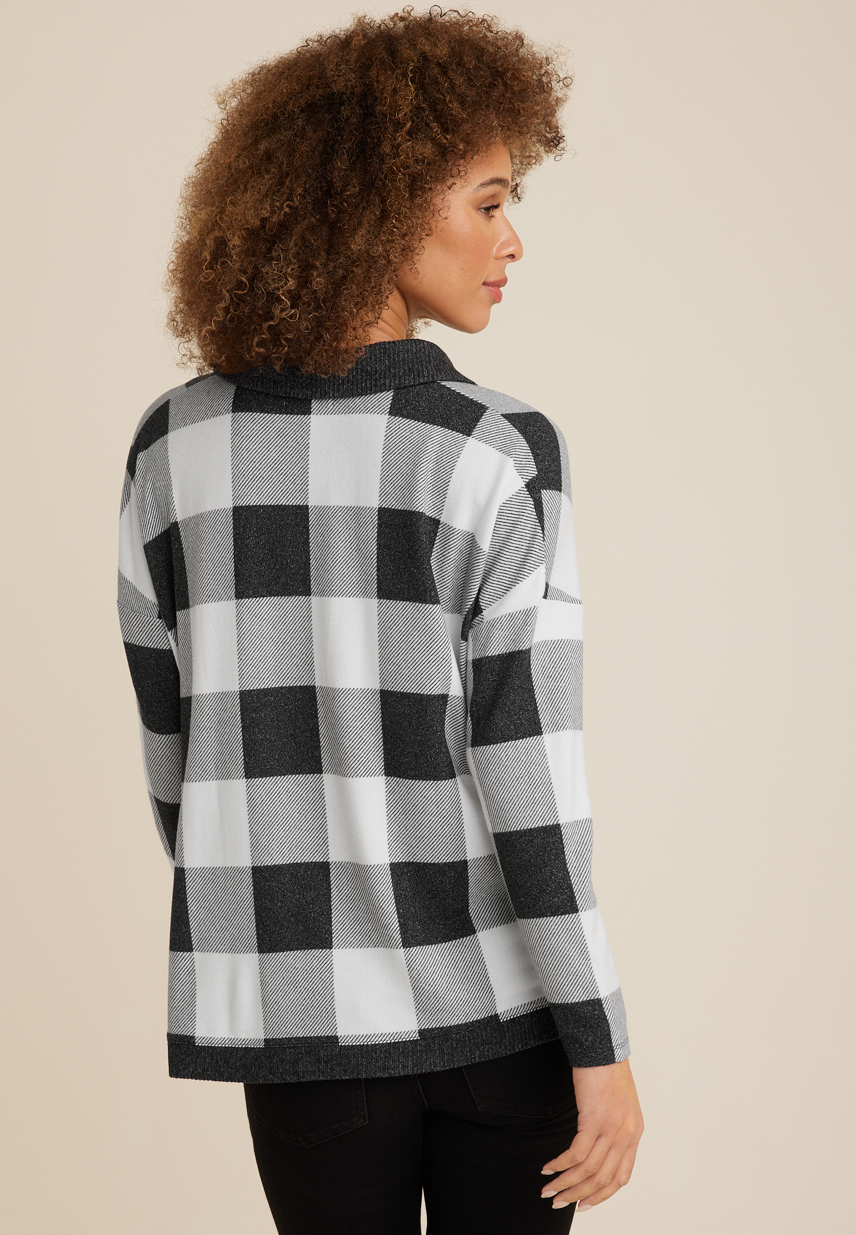 Collared Fairview Plaid Top, C1756, large