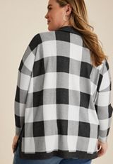 Plus Size Collared Fairview Plaid Top, C1756, small