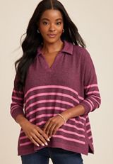 Collared Fairview Striped Top, C3058, small