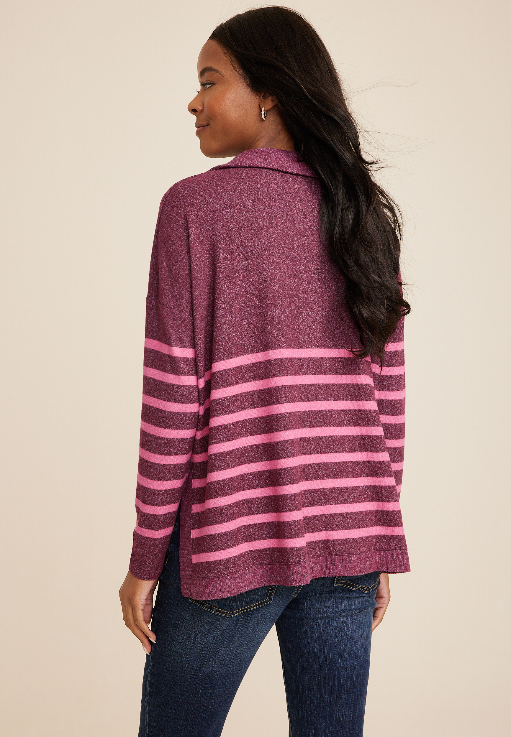 Collared Fairview Striped Top, C3058, large