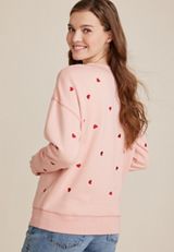 Heart Embroidered Sweatshirt, C9346, small