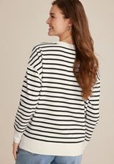 Striped Heart Embroidered Sweatshirt, C3986, small