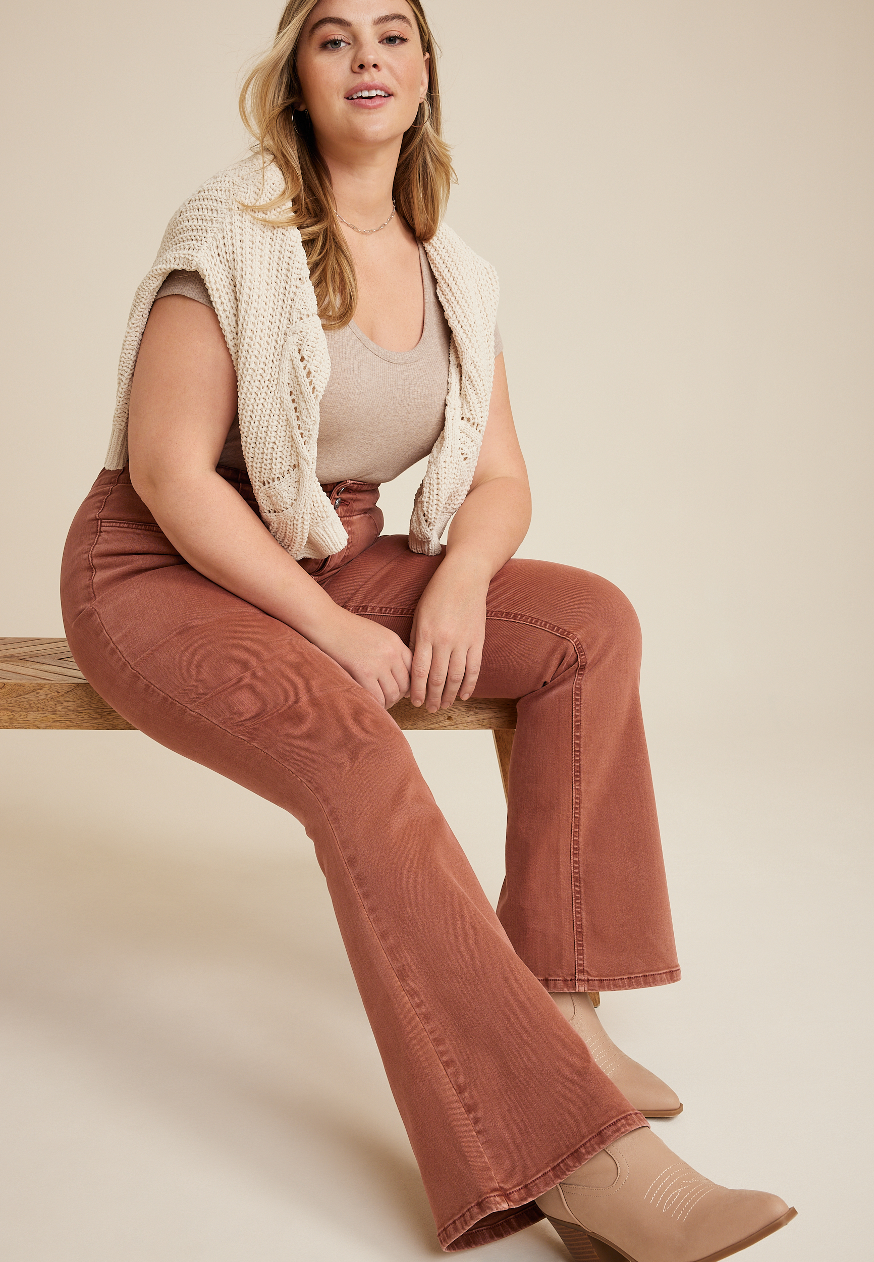Plus Size m jeans by maurices&trade; Sculptress High Rise Flare Jean, C200, large