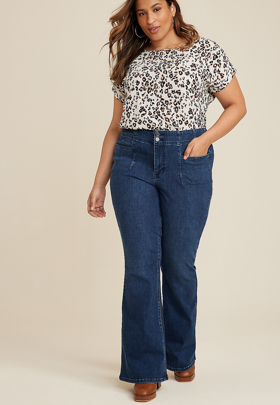 Plus Size m jeans by maurices™ Cool Comfort Sculptress High Rise Curvy  Flare Jean