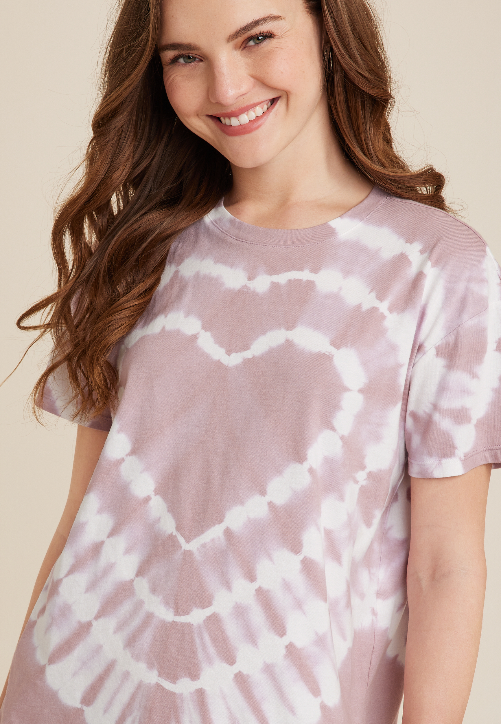 Heart Tie Dye Graphic Tee, C9081, large
