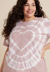 Plus Size Heart Tie Dye Graphic Tee, C9081, small