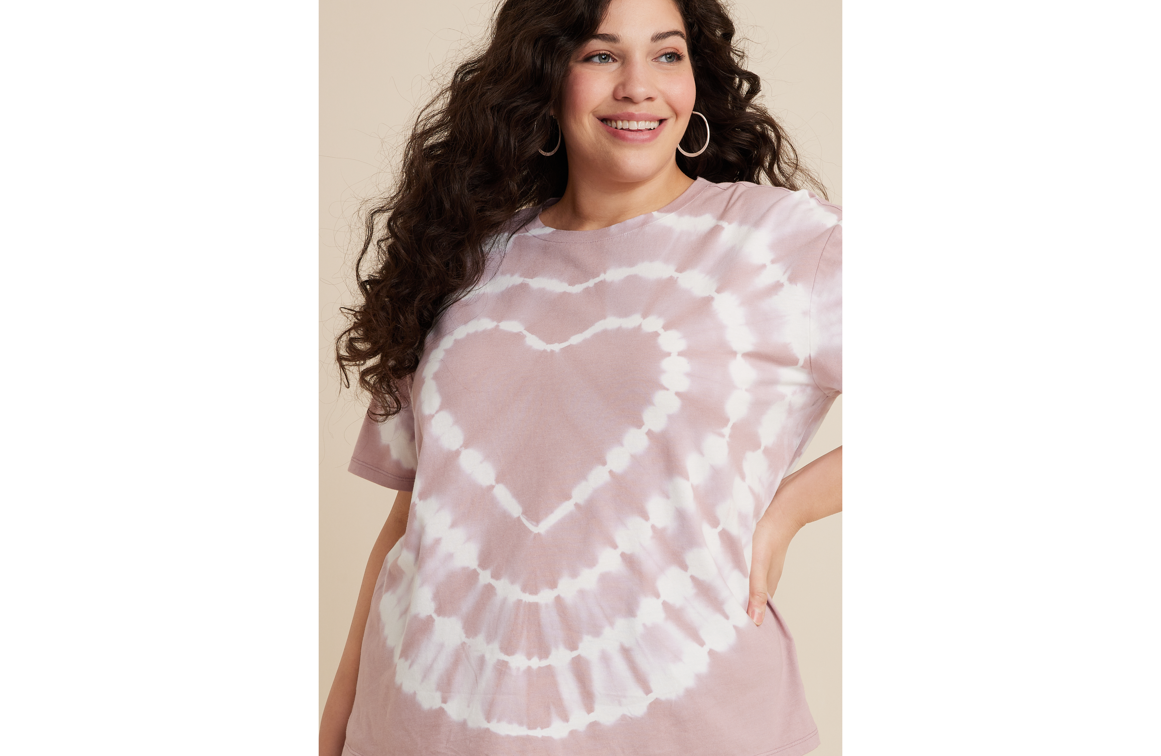 Plus Heart Tie Dye Graphic Tee