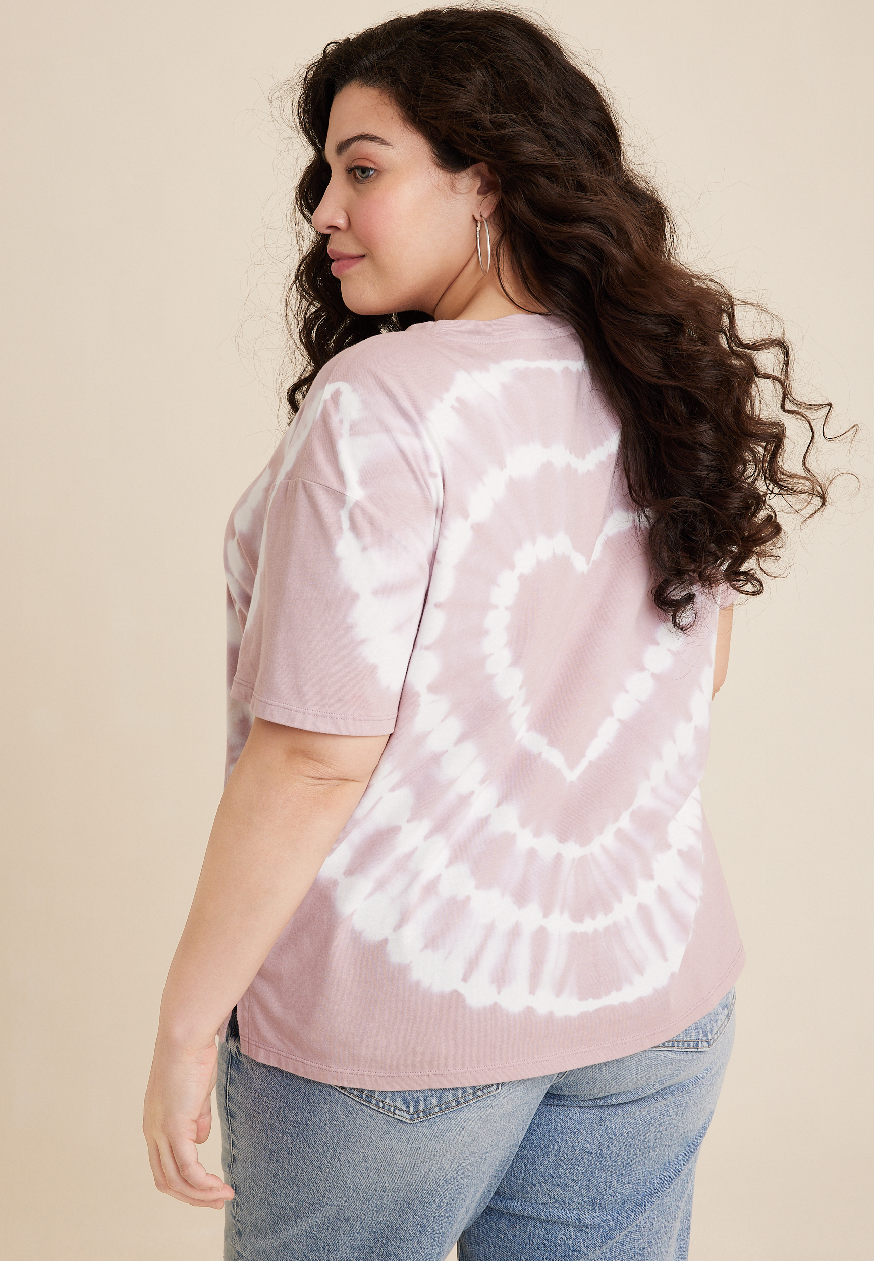 Plus Size Heart Tie Dye Graphic Tee, C9081, large