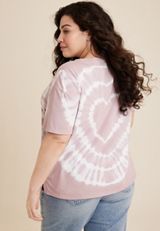 Plus Size Heart Tie Dye Graphic Tee, C9081, small
