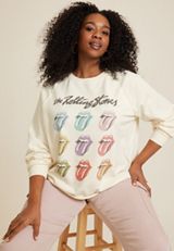 Plus Size Rolling Stones Relaxed Fit Sweatshirt, C9184, small