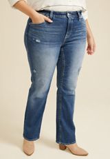 Plus Size Vigoss&reg; Straight Heritage Thick Stitch Pocket High Rise Jean, MEDIUM SANDBLAST, small
