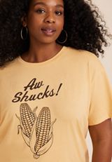 Plus Size Yellow Aw Shucks Corn Graphic Tee, C4124, small