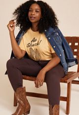 Plus Size Yellow Aw Shucks Corn Graphic Tee, C4124, small
